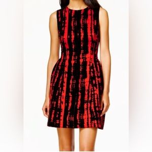 Calvin Klein Black & Red Fit and Flare Dress